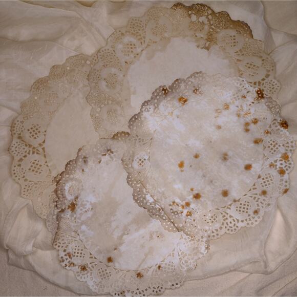 10 Grungy Coffee Stained Paper Doilies - Picture 6 of 6